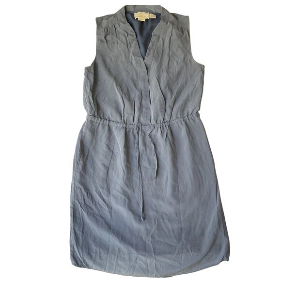 Cynthia Rowley Women Silk Dress US 4 Blue Shirt Dress Sleeveless Knee Length - Picture 1 of 10